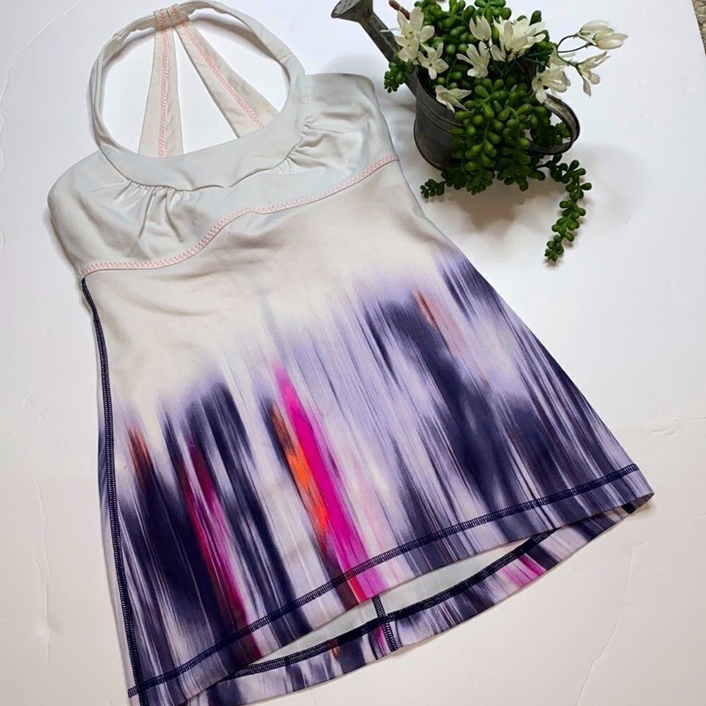 Lululemon Scoop Me Up‎ Tank Mirage Indigo /White 4